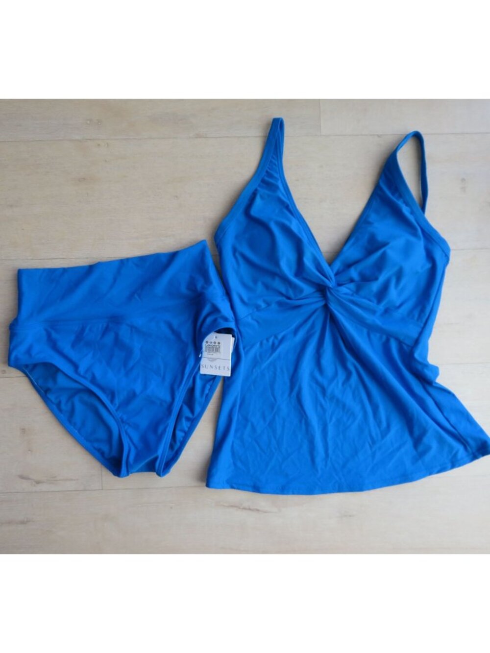 New Sunsets Electric Blue Forever Two-Piece Tankini Swimsuit Set Medium 32D/34C